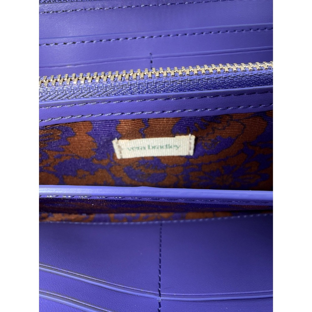Vera Bradley Continental Wallet Purple Metallic Zip Around 51380-20614 NEW - Picture 7 of 11